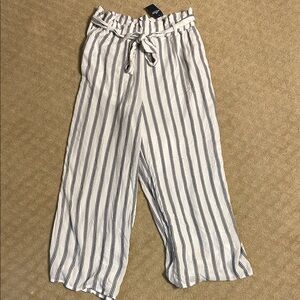 Hollister High Rise Striped Tie-Waist Pants, Medium NWT